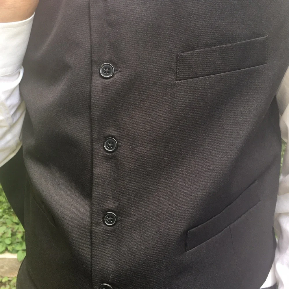 🛍️#2187 EUC J. Ferrar Modern Fit Men’s 3 Piece Black Suit - Picture 6 of 16